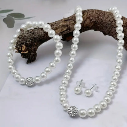 Cross-border Imitation Pearl Necklace Bracelet Earrings Set