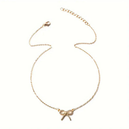 1pc Elegant Style Bow Pendant Necklace