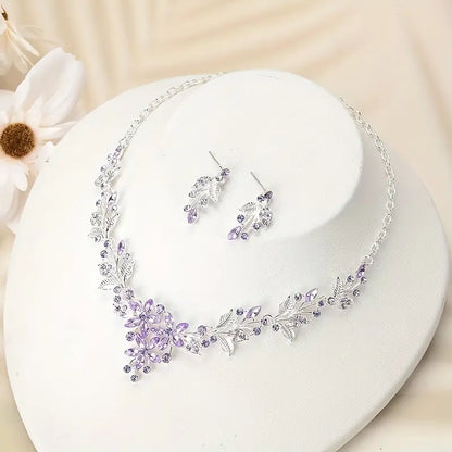 Elegant Jewelry Set Sparkling Flower