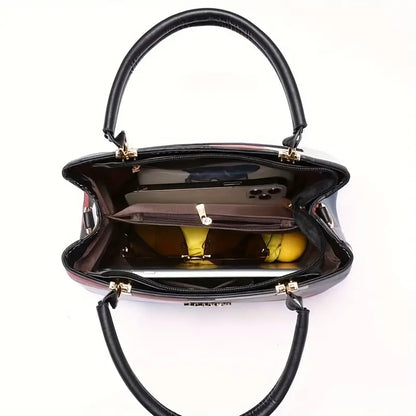 Elegant Grid Patterned Tote Bag