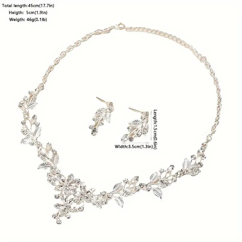 Elegant Jewelry Set Sparkling Flower