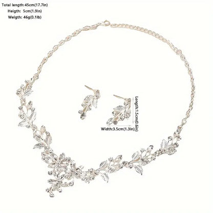 Elegant Jewelry Set Sparkling Flower