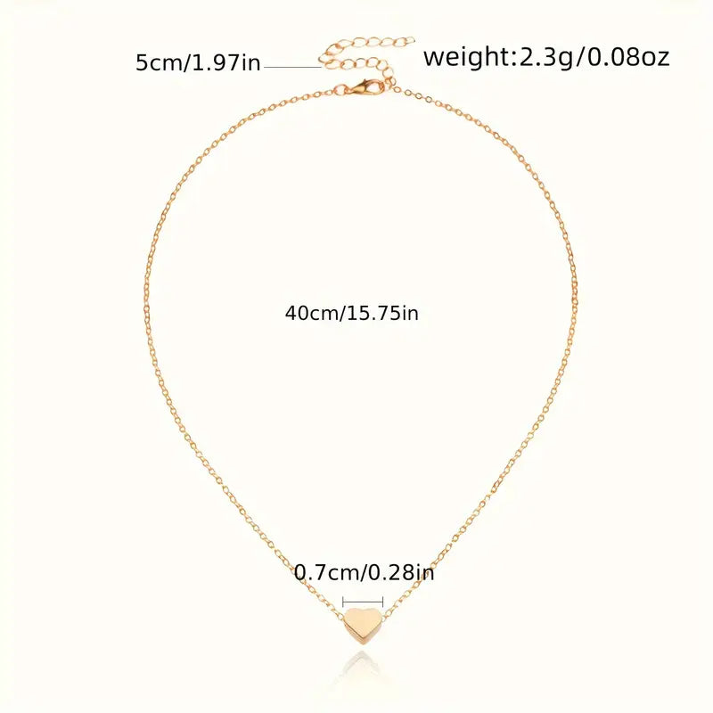 Delicate Golden Heart Pendant Necklace