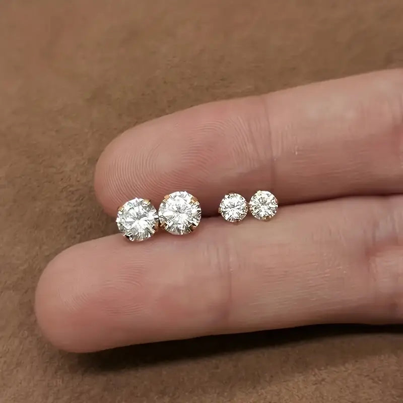 Twisted Ball Zirconia Earrings