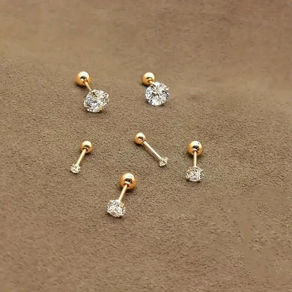 Twisted Ball Zirconia Earrings